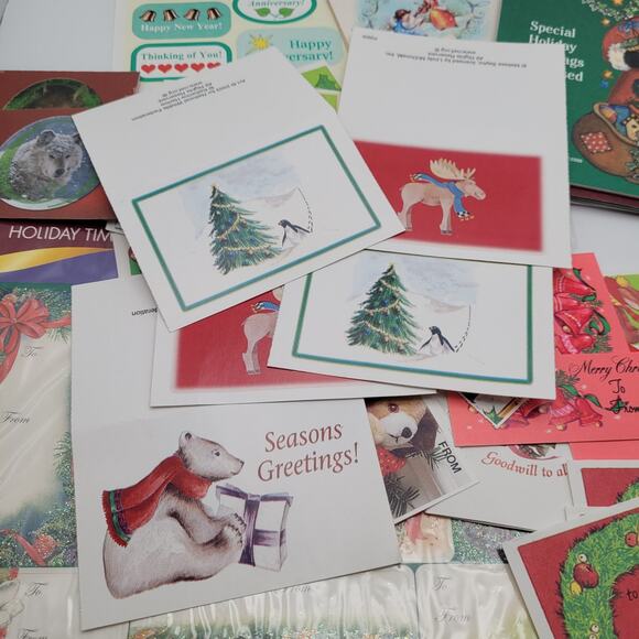 Large Lot of Vintage Gift Tags Stickers Cards Holiday Christmas - Picture 6 of 10